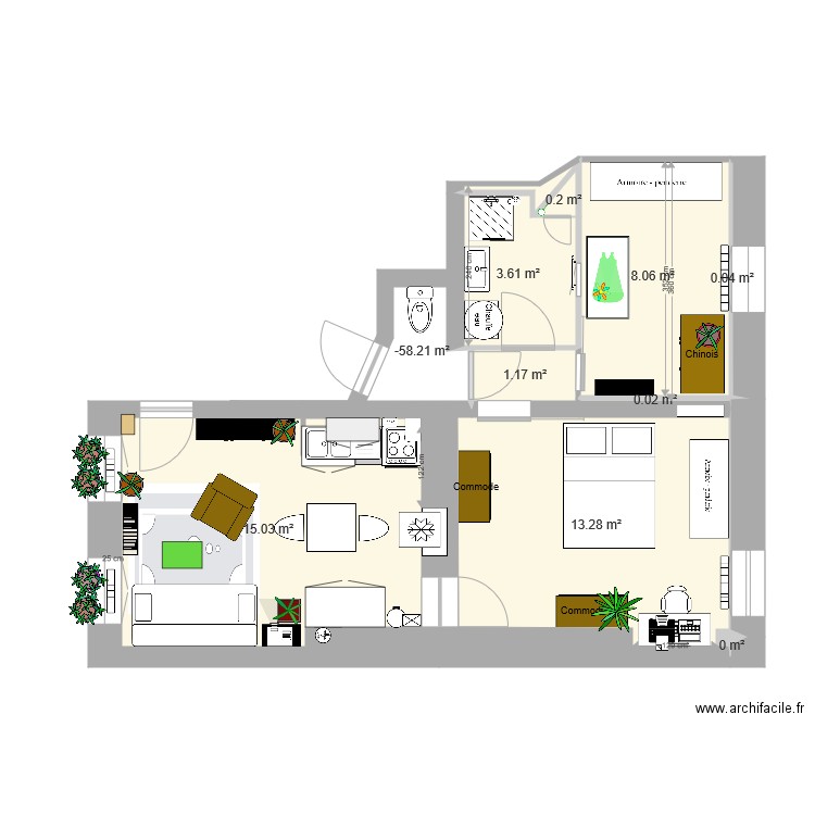 Dames Projection intermédiaire. Plan de 0 pièce et 0 m2