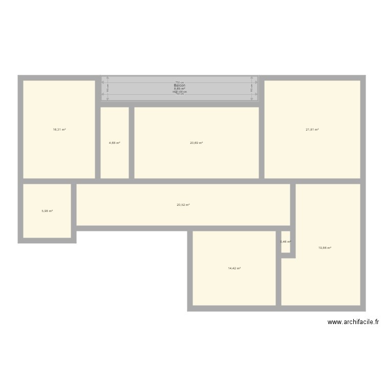 Crétêts 89 002. Plan de 10 pièces et 133 m2