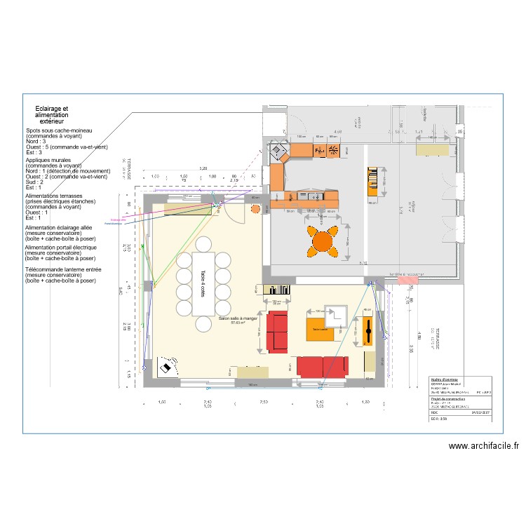 Eclairage alimentation extérieur extension. Plan de 0 pièce et 0 m2