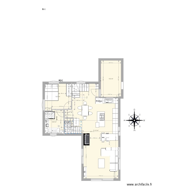 Plans extension autocad. Plan de 5 pièces et 78 m2