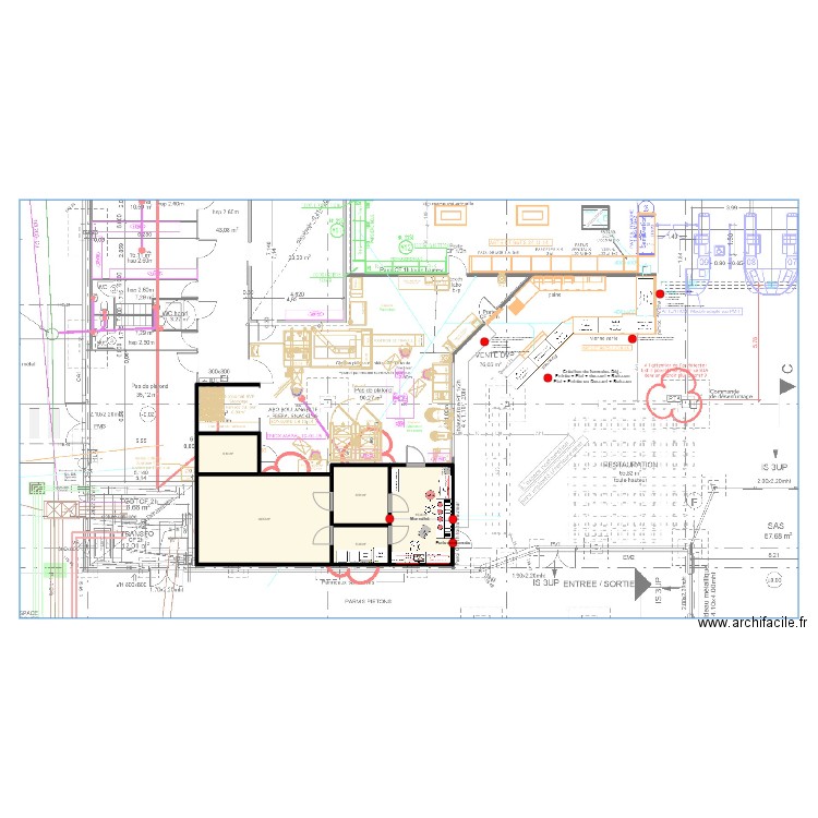 St Germain. Plan de 5 pièces et 66 m2