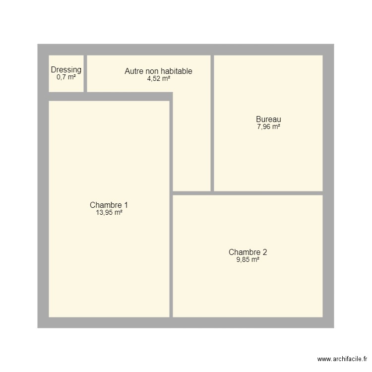 Etage Saint pol. Plan de 5 pièces et 37 m2