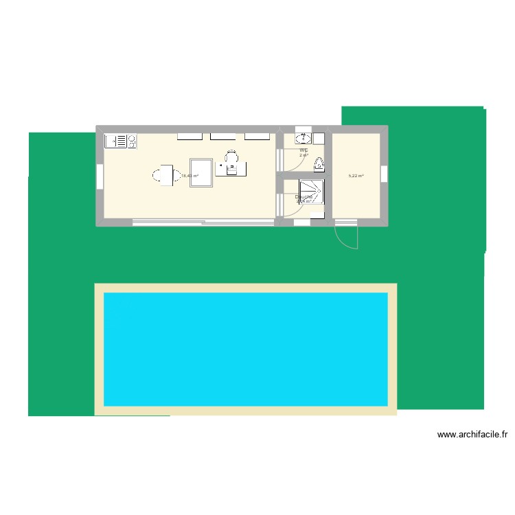Plan Pool House 15m2