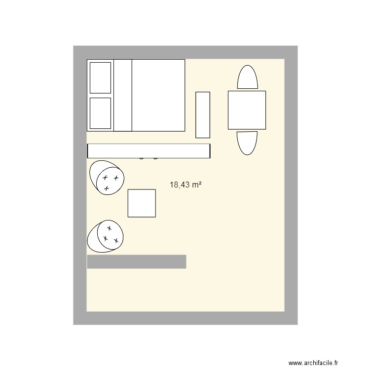 SOPHINETTE BIS. Plan de 1 pièce et 18 m2