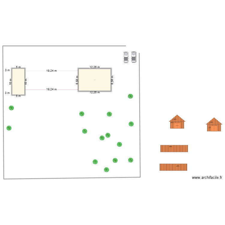 abri jardin. Plan de 4 pièces et 281 m2