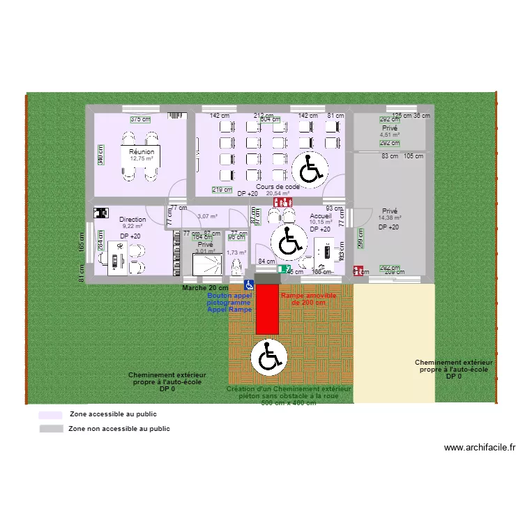 ESP ROTATION BONUS FORMA ZOOM APRES TRAVAUX. Plan de ESP ROTATION BONUS FORMA ZOOM APRES TRAVAUX. Plan de