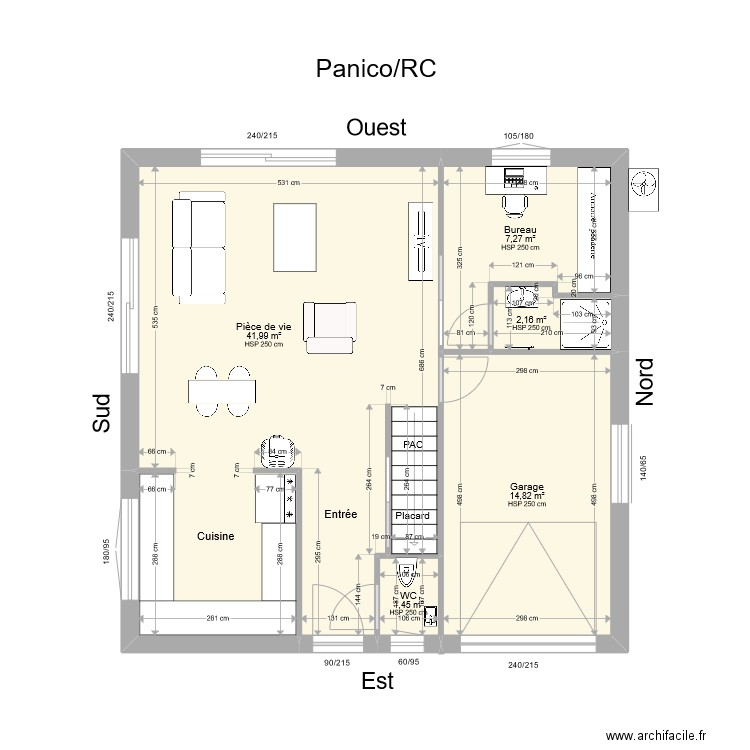 MCA 1C. Plan de 5 pièces et 68 m2