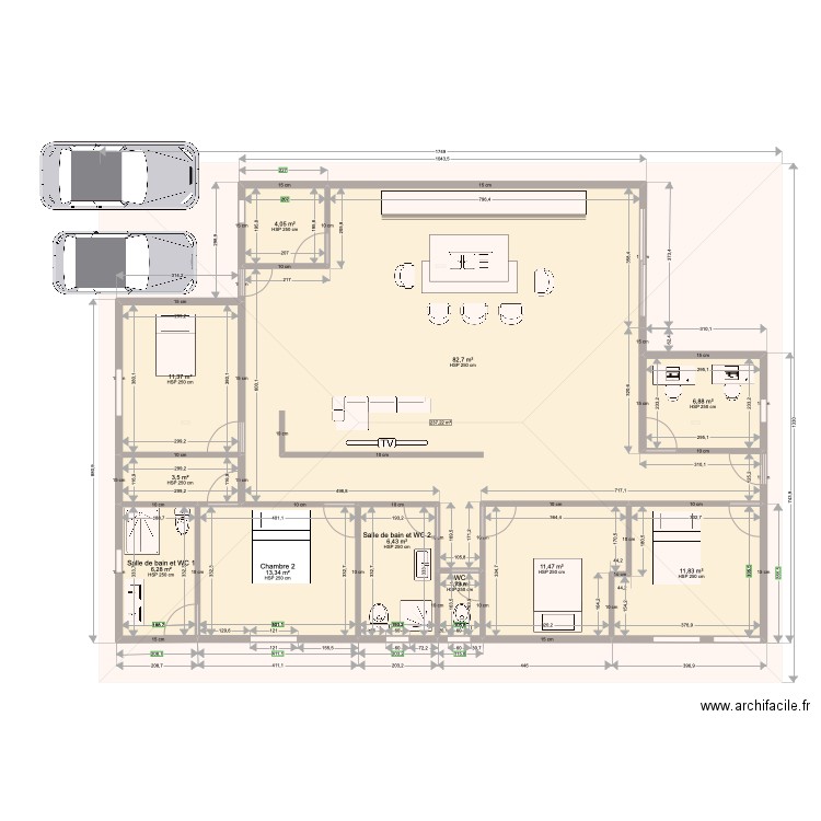 finalité plan mth. Plan de 11 pièces et 160 m2