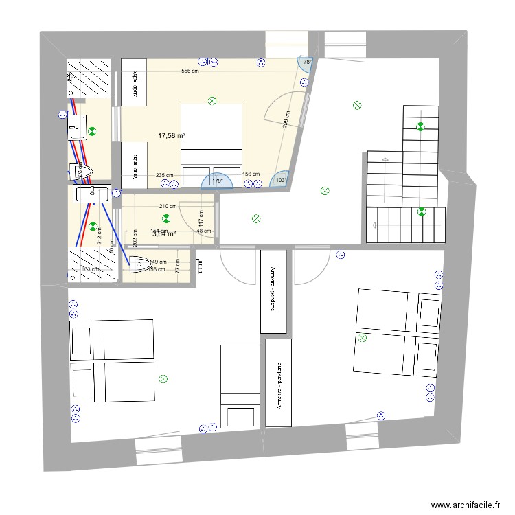 R+1 MARSEILLAN. Plan de 2 pièces et 21 m2