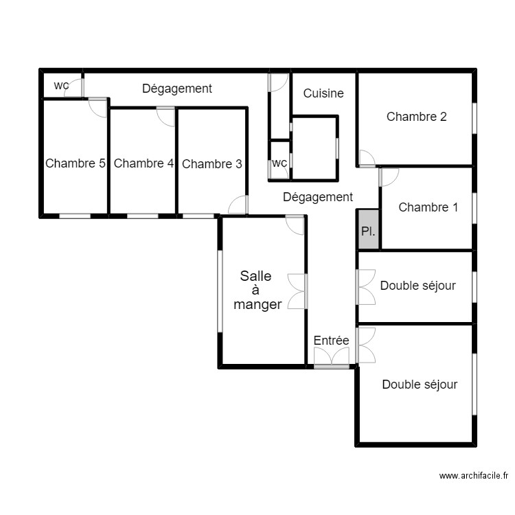 Plan CLEMENT 31 01. Plan de 13 pièces et 62 m2