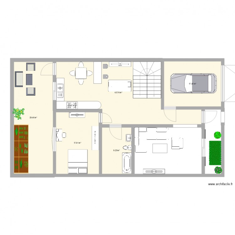 plans une petite villa de 9m de façade villa chehdia. Plan de 0 pièce et 0 m2