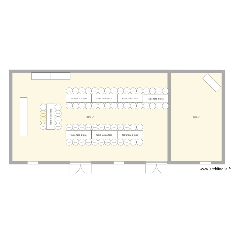 Plan de table. Plan de 0 pièce et 0 m2