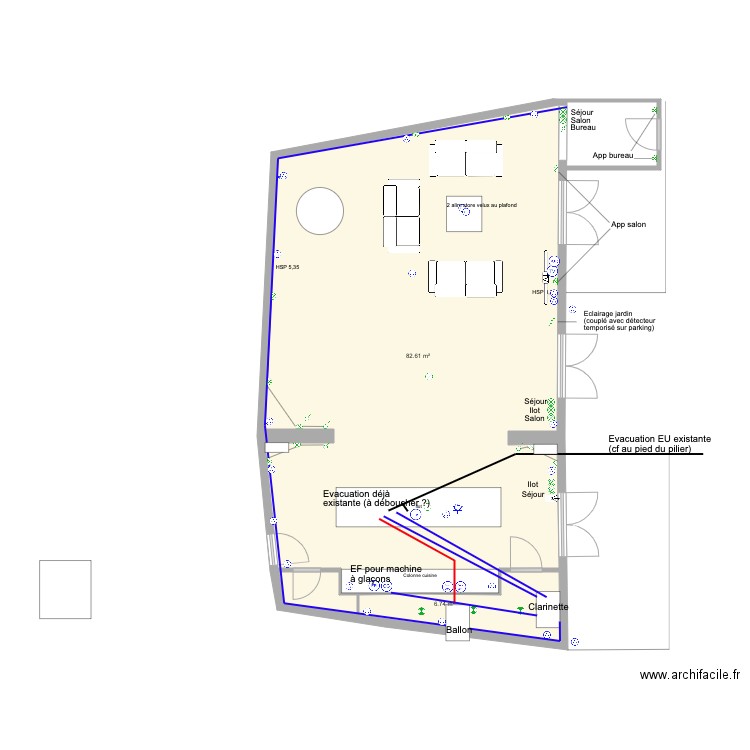 Plomberie. Plan de 0 pièce et 0 m2