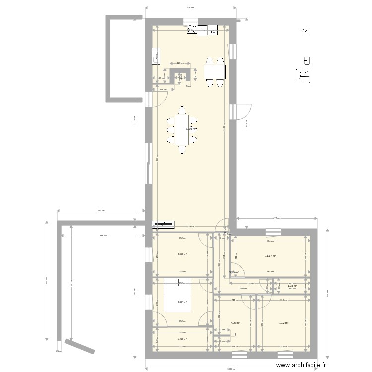version1120. Plan de 9 pièces et 114 m2