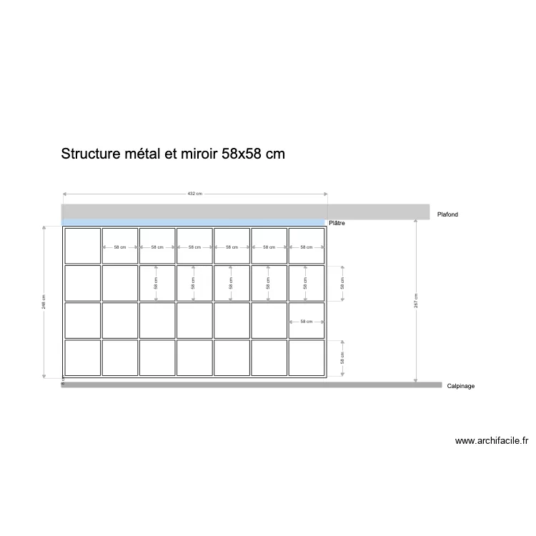 Structure miroir metal villa CIL. Plan de Structure miroir metal villa CIL. Plan de