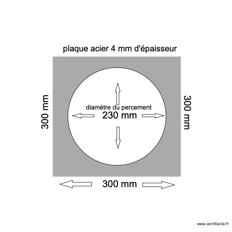 plaque 300 mm. Plan de plaque 300 mm. Plan de
