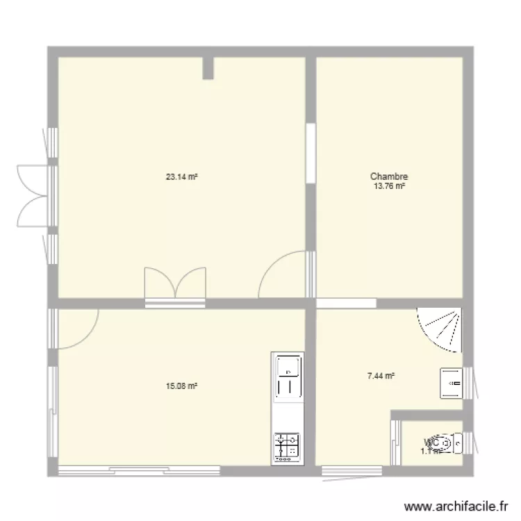 F2 rez de jardin modif. Plan de 