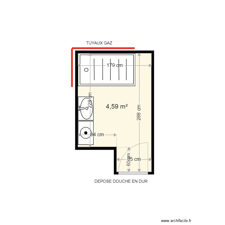 DELBROUCQ ALAIN . Plan de 1 pièce et 5 m2