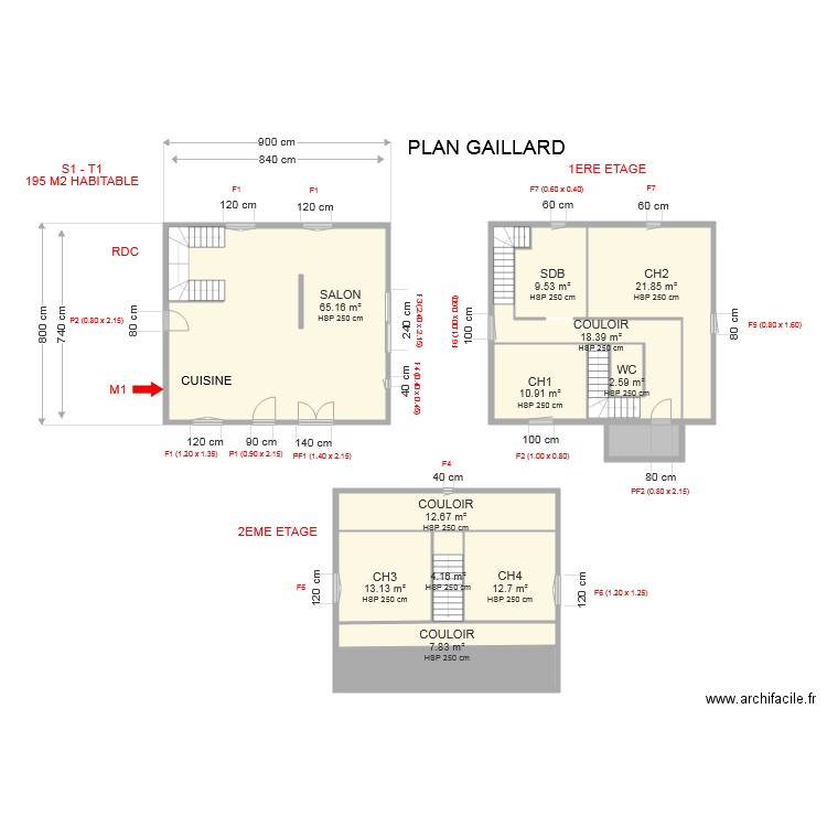 PLAN GAILLARD. Plan de 0 pièce et 0 m2