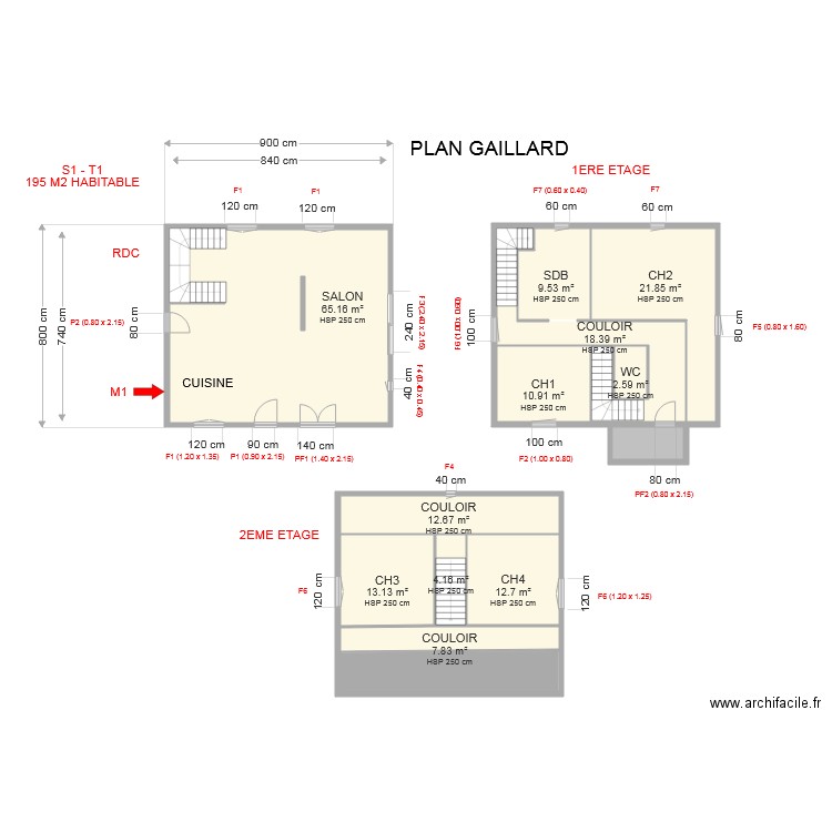 PLAN GAILLARD. Plan de 0 pièce et 0 m2