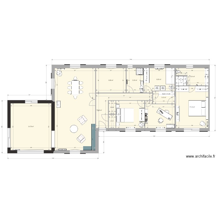 Cottage Le Val Normand maison avec extension séjour version 3. Plan de 0 pièce et 0 m2