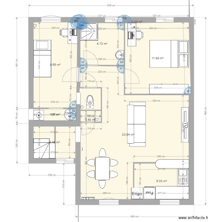 Projet Maison V2 3ième étage. Plan de 0 pièce et 0 m2