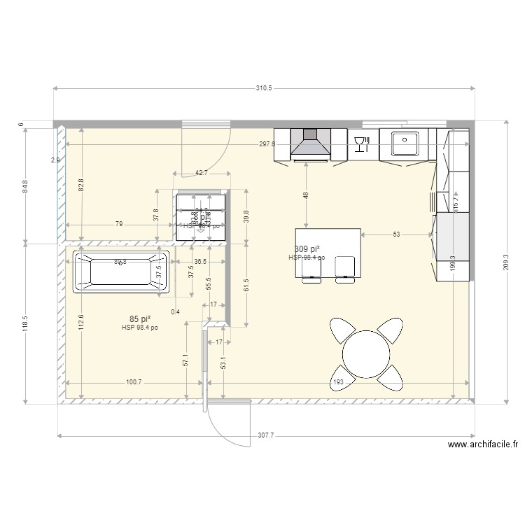 cuisine salle de bain suzanne. Plan de 0 pièce et 0 m2