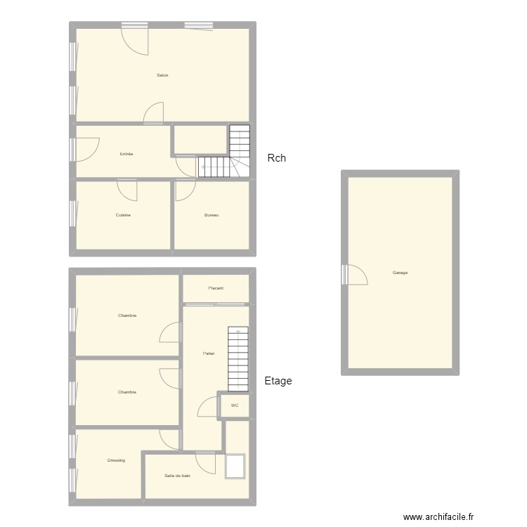 Croquis HUMBERT Rch et Etage. Plan de 0 pièce et 0 m2