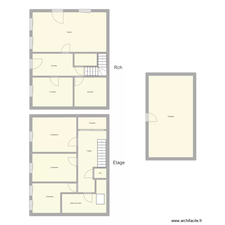 Croquis HUMBERT Rch et Etage. Plan de 