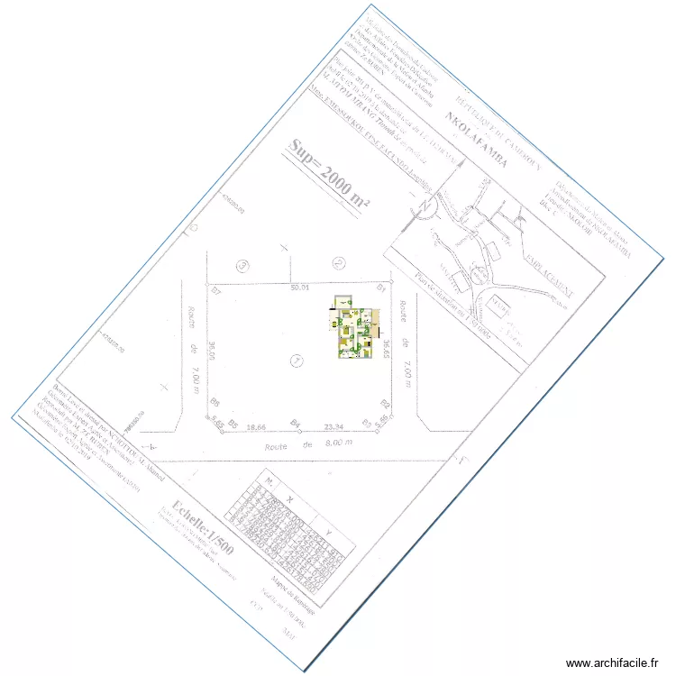 maison cameroun sur terrain. Plan de 