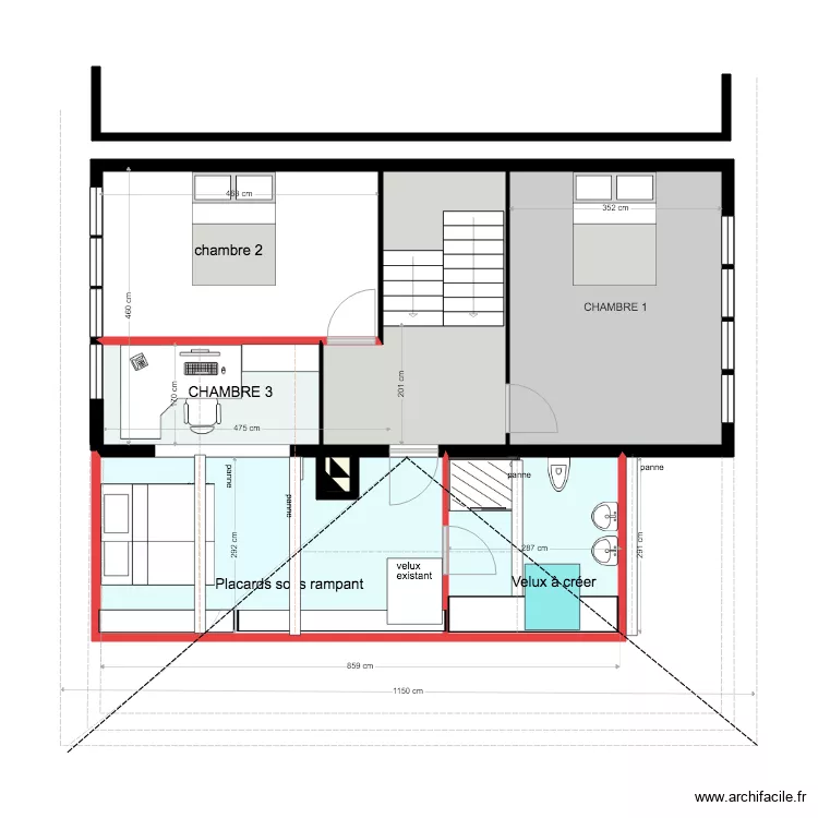 COMBLES METZ REVU CHAMBRE 3 SOLUTION B. Plan de 