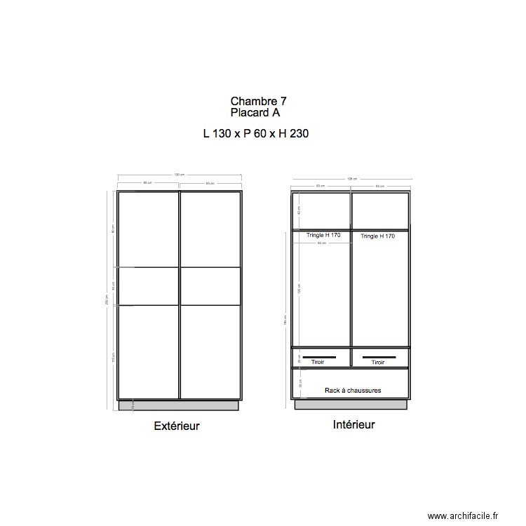 Placard Chambre 7A. Plan de 0 pièce et 0 m2