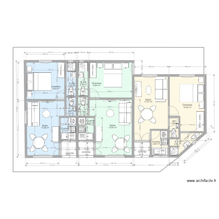 DOUALA CHAMBY. Plan de 28 pièces et 160 m2