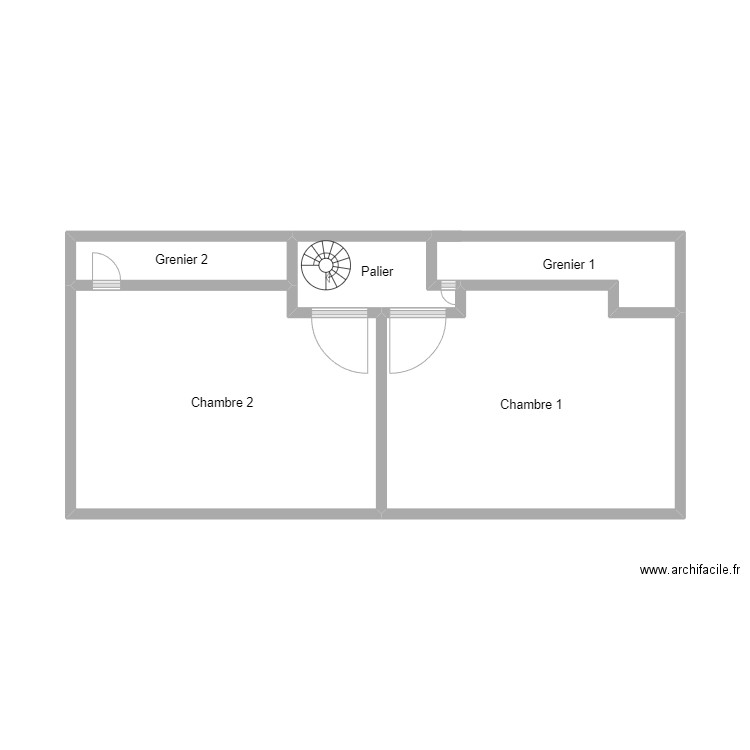 etage . Plan de 5 pièces et 31 m2