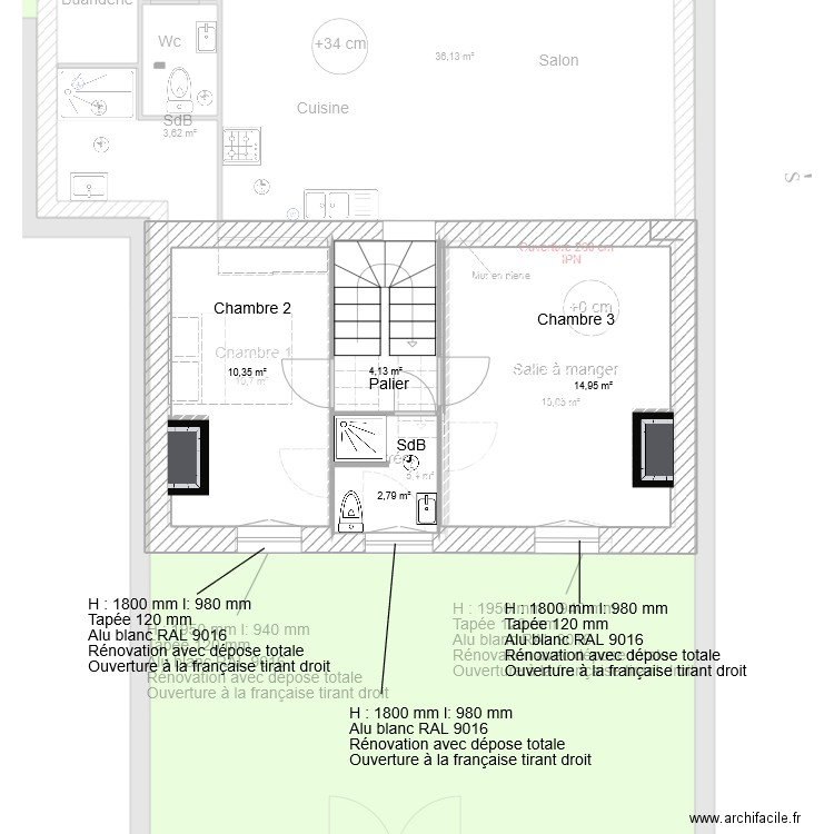 doumerc 2 avec diminution menuiserie. Plan de 12 pièces et 369 m2