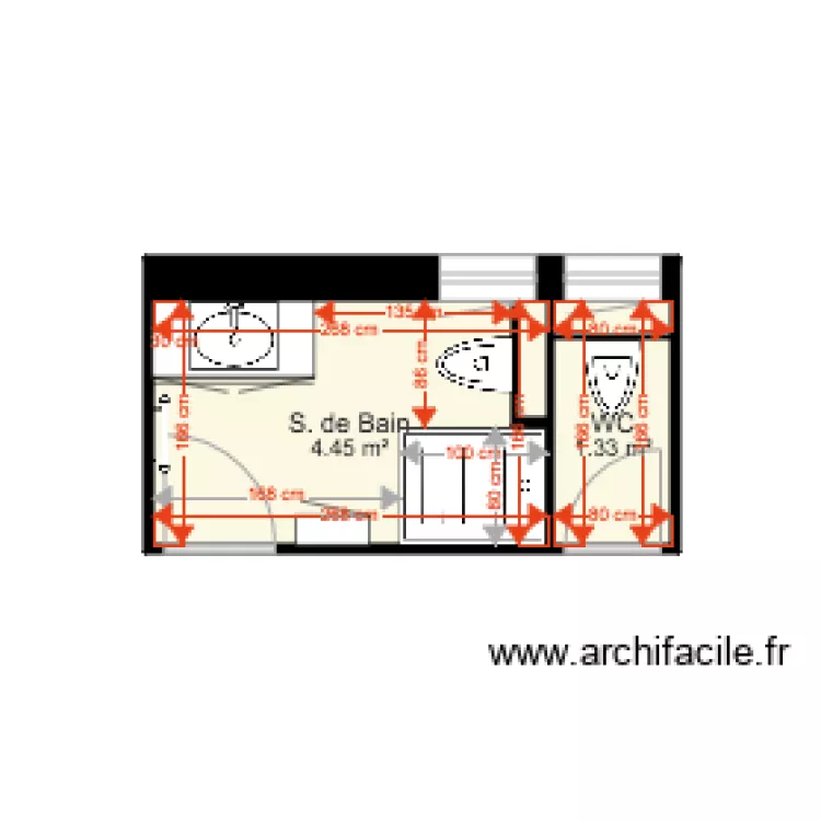 Sanitaires 3. Plan de 
