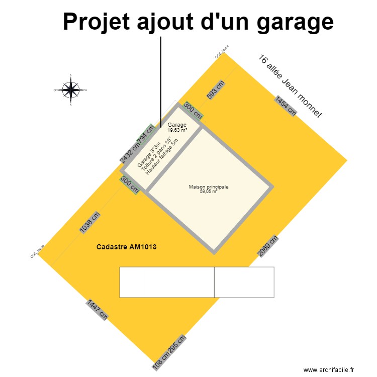 PCMI2 plan de masse bis. Plan de 2 pièces et 79 m2