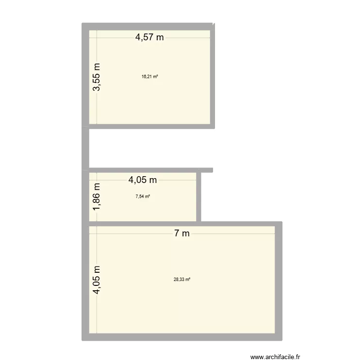 casa 2. Plan de 4  et 56 m²