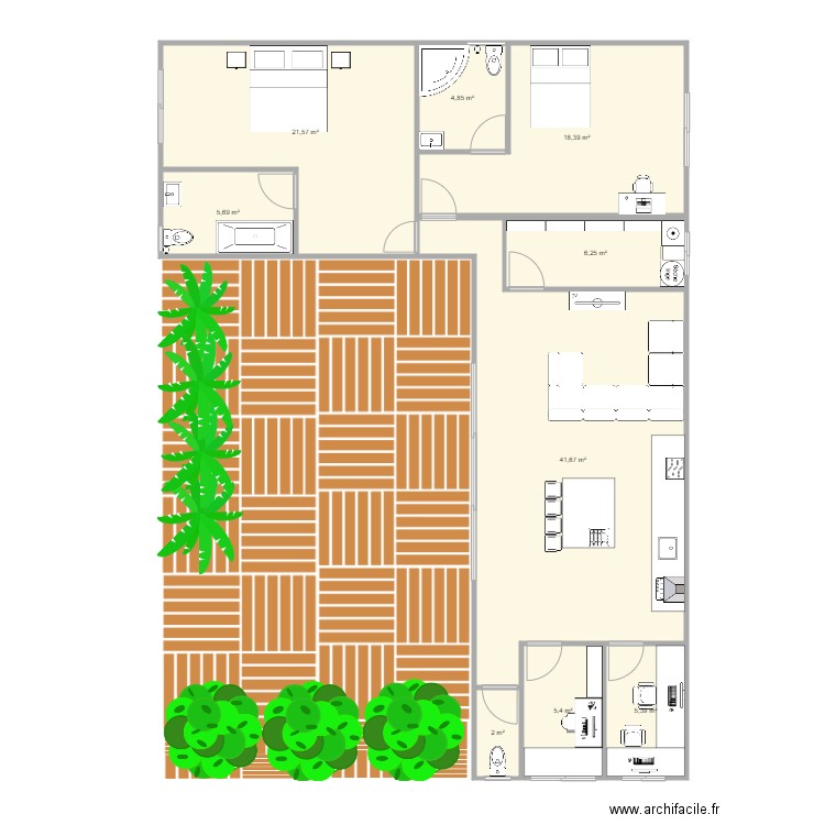 MMF2. Plan de 9 pièces et 111 m2