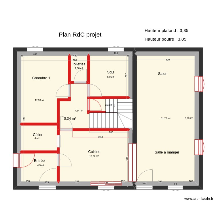 RDC projet. Plan de 0 pièce et 0 m2