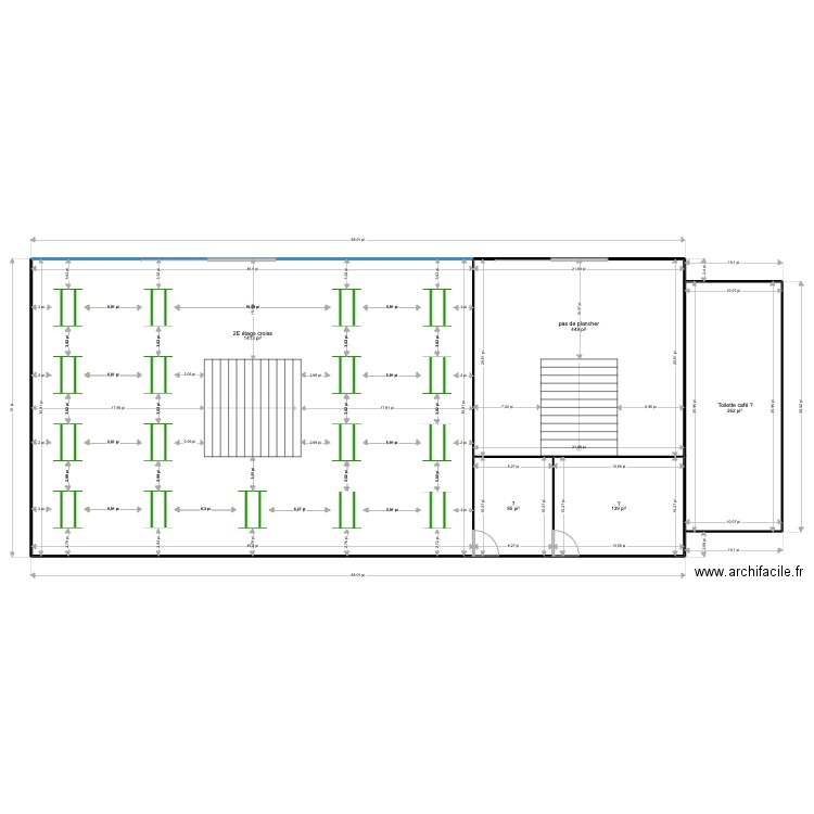 2E Étage 2. Plan de 5 pièces et 218 m2