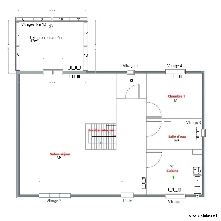 rdc touati. Plan de 0 pièce et 0 m2