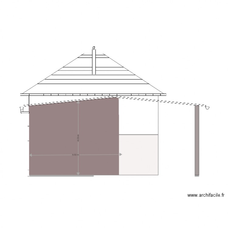 plan des façades ouest complètes modifié réduit. Plan de 0 pièce et 0 m2