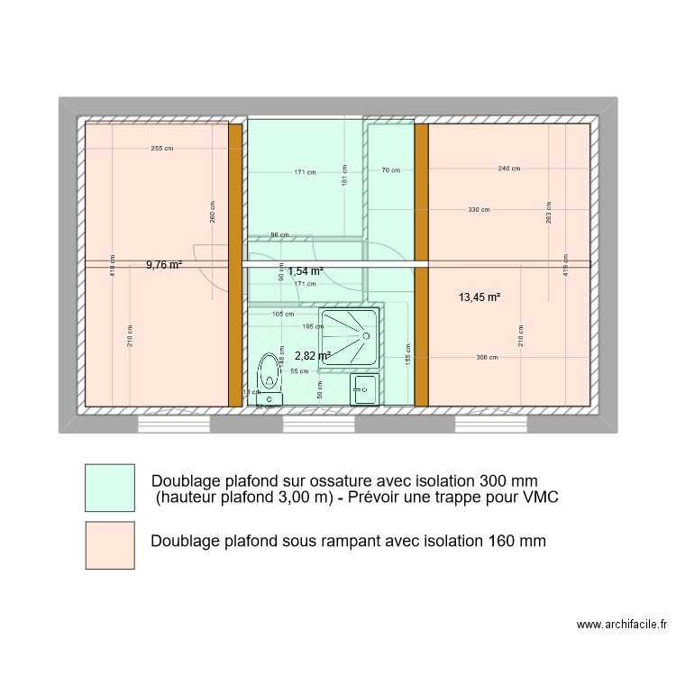 plan etage placo étage. Plan de 0 pièce et 0 m2