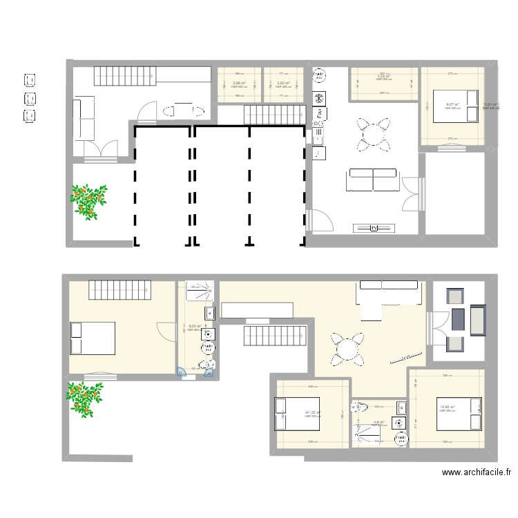 terrain opoul 140m2 essai 2. Plan de 9 pièces et 49 m2