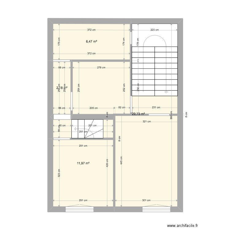 1er étage Bunyola. Plan de 4 pièces et 50 m2