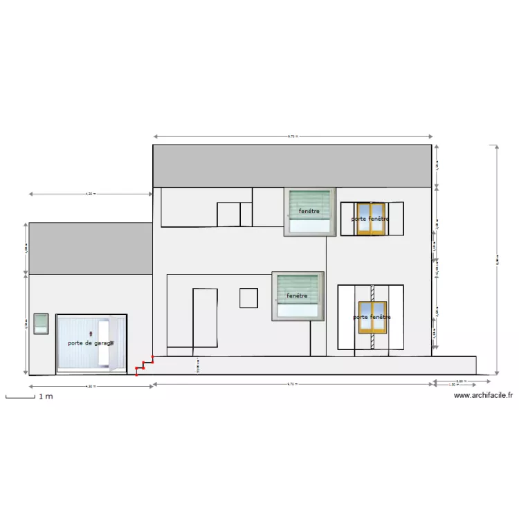 FACADE ARRIERE 30 LOT PORTE VERTE. Plan de FACADE ARRIERE 30 LOT PORTE VERTE. Plan de