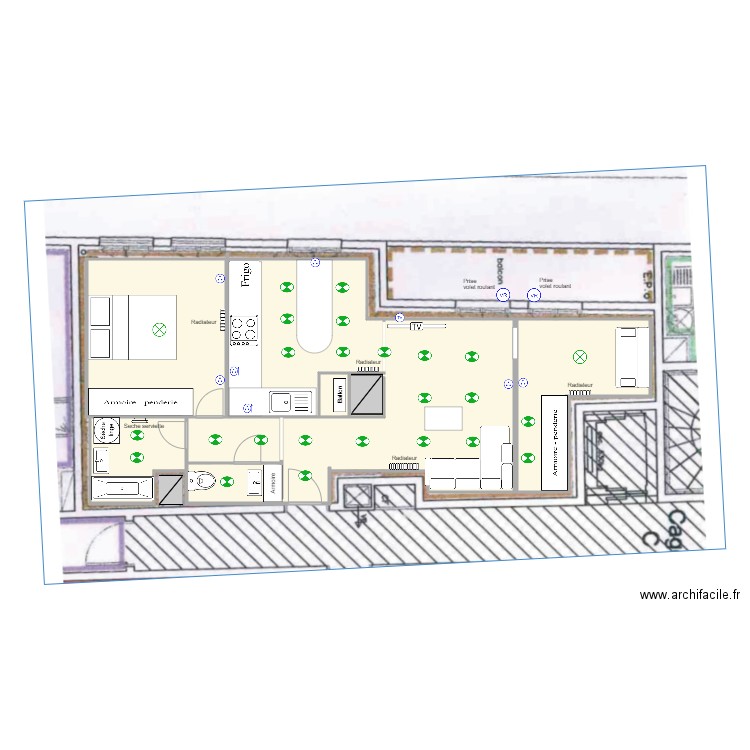 jade. Plan de 7 pièces et 170 m2