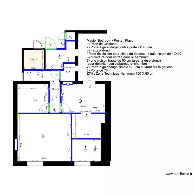 Master BedRoom (poste : Placo) 3. Plan de 