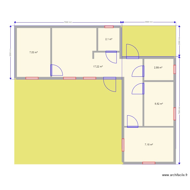 g ind. Plan de 8 pièces et 85 m2